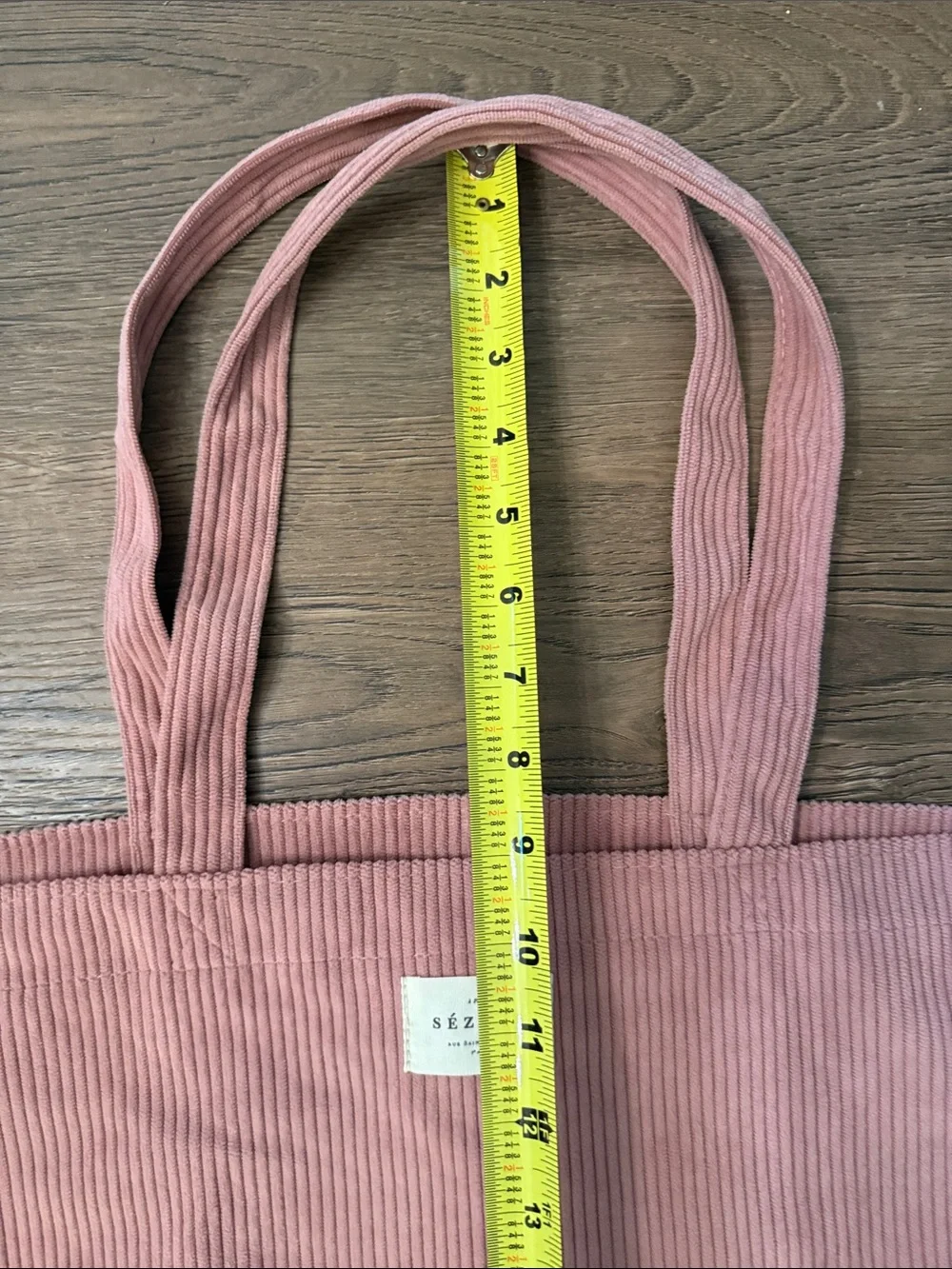 Sezane Rose Pink Mauve Corduroy Tote